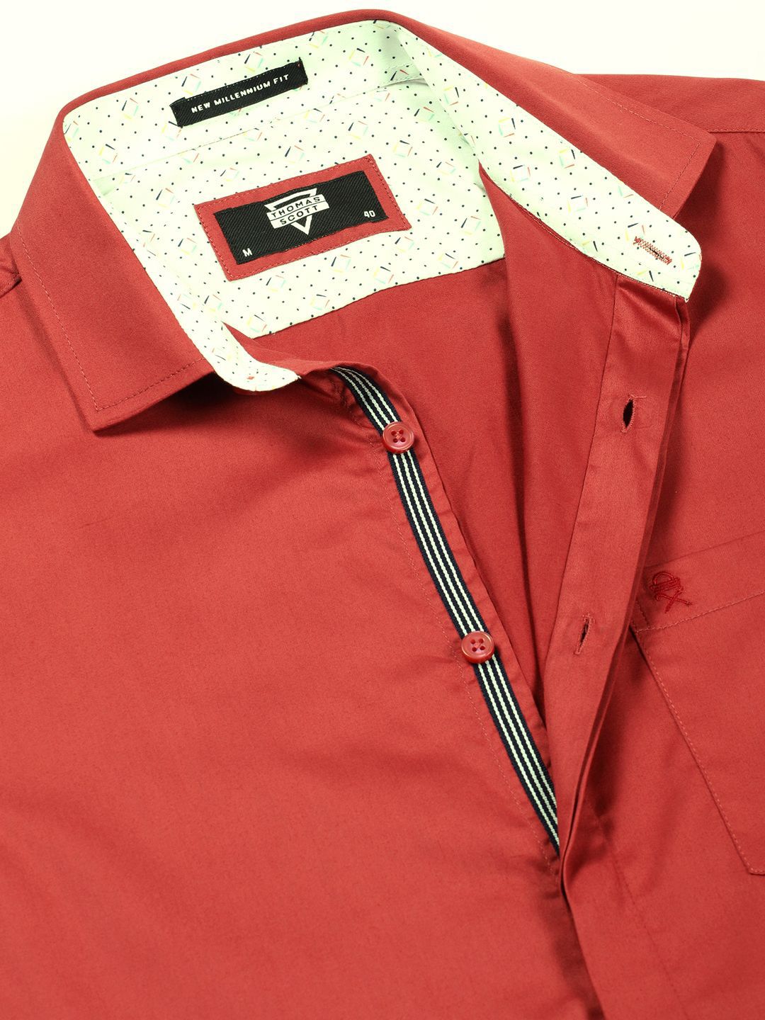 Thomas Scott Men Premium Cutaway Collar Solid Cotton Formal Shirt