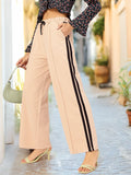 DressBerry Women Street Smart Side Stripes Pleated Flared Trousers