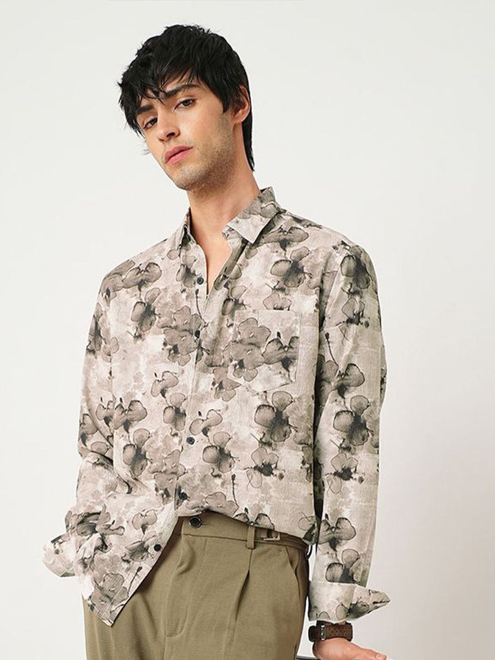 VASTRADO Men Classic Cutaway Collar Floral Printed Slim Fit Casual Shirt