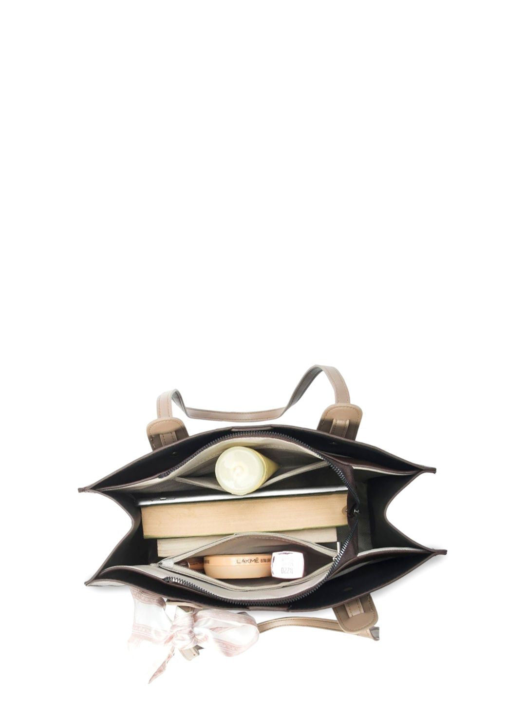 Lino Perros Colourblocked Oversized Structured Tote Bag with Bow Detail