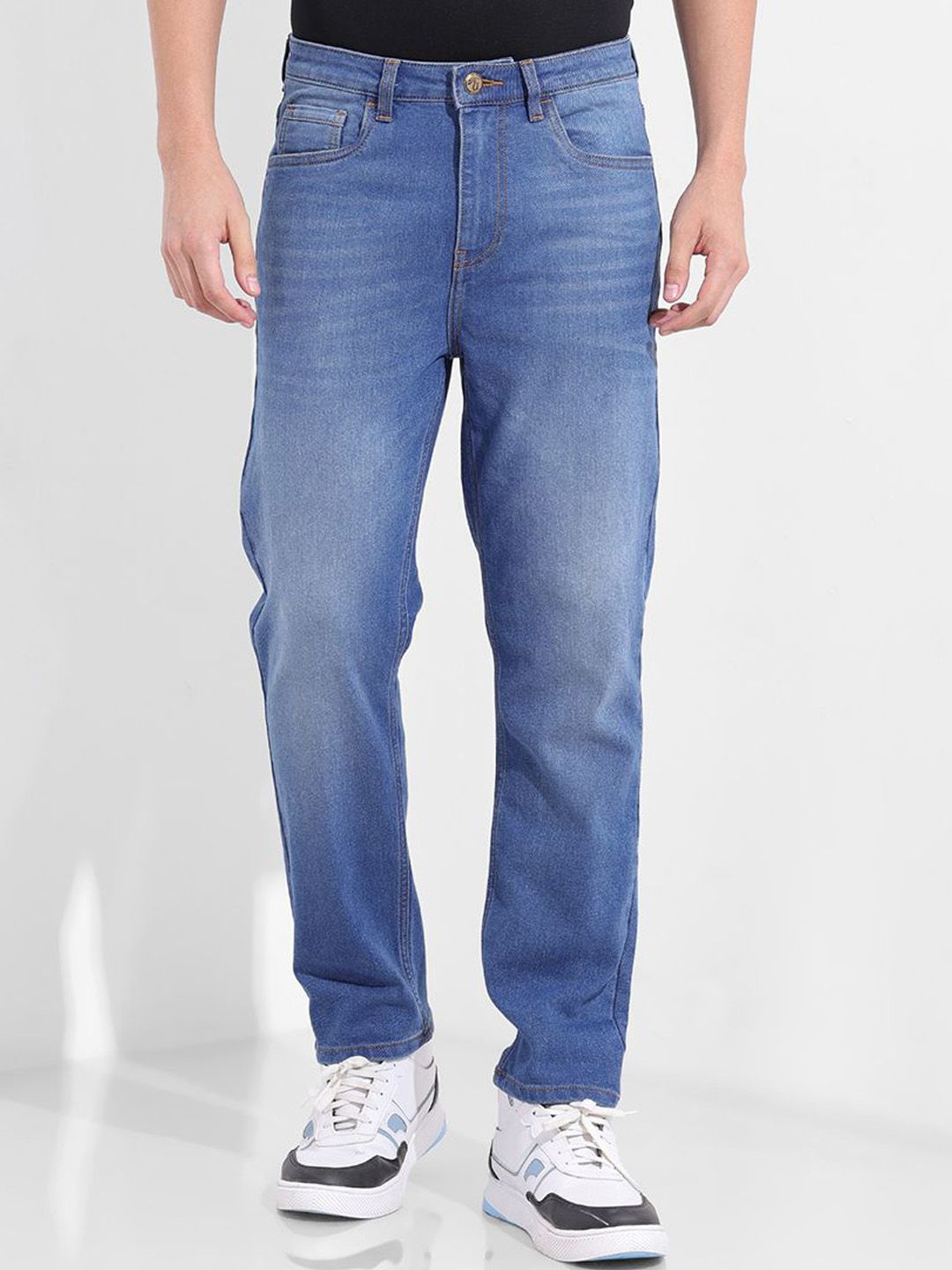 The Indian Garage Co Men Slim Fit Mid-Rise Light Fade Jeans
