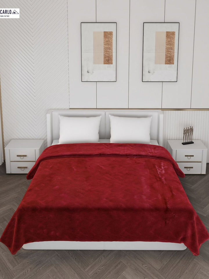 Monte Carlo Red Heavy Winter Double Bed Blanket