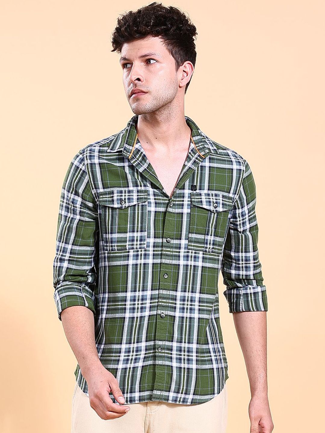 The Indian Garage Co Men Checked Casual Shirt
