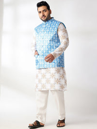 SOJANYA PLUS Men Plus Size Geometric Printed Kurta with Pyjamas