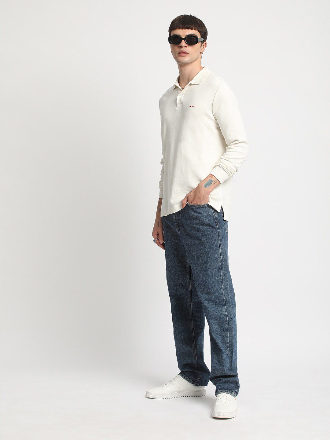 THE BEAR HOUSE Polo Collar Slim Fit Pure Cotton T-shirt