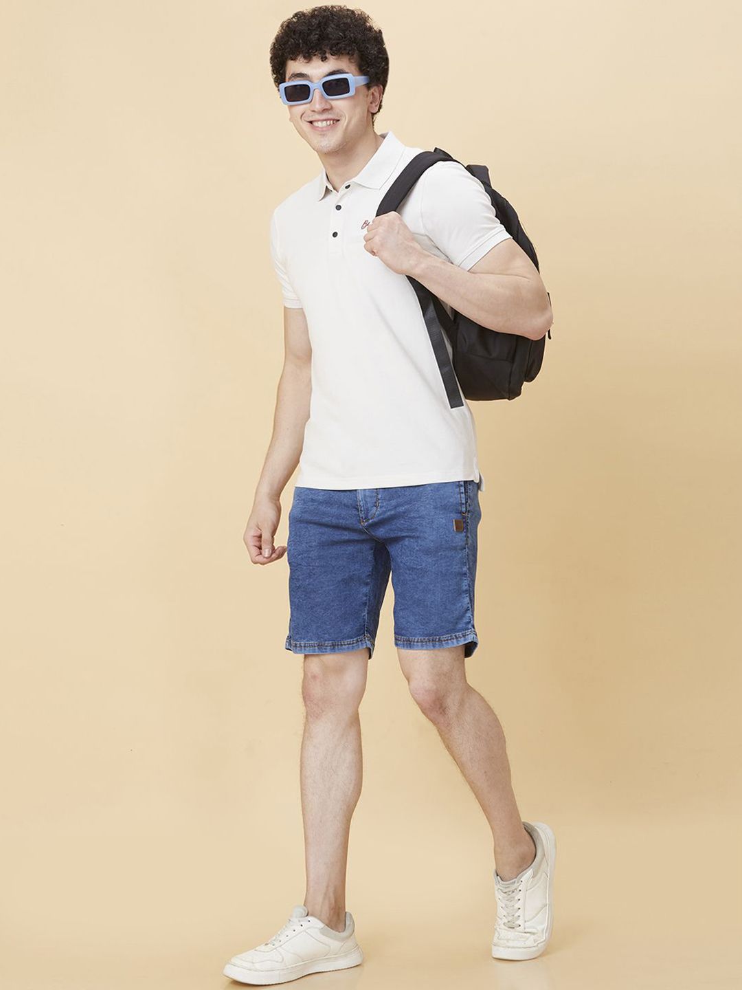 Being Human Men Cotton Mid-Rise Washed Shorts