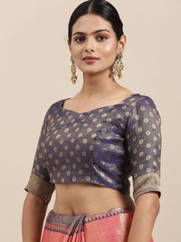 Saree mall Ethnic Motifs Zari Silk Blend Banarasi Sarees