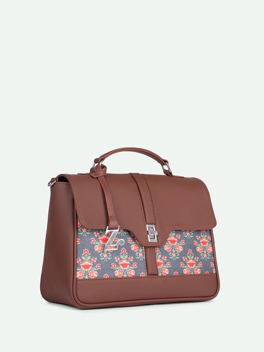 ZOUK Mughal Garden Printed Structured Satchel