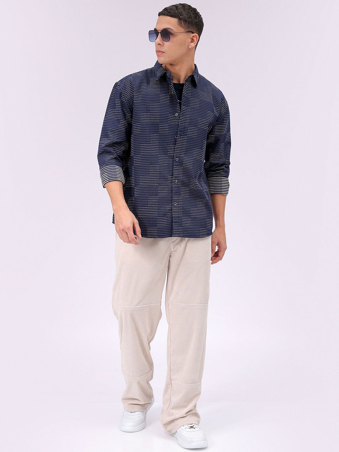 The Indian Garage Co Men Relaxed Fit Dobby Textured Resortwear Shirt