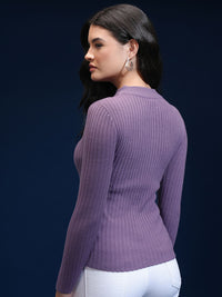Tokyo Talkies Women Ribbed Pullover