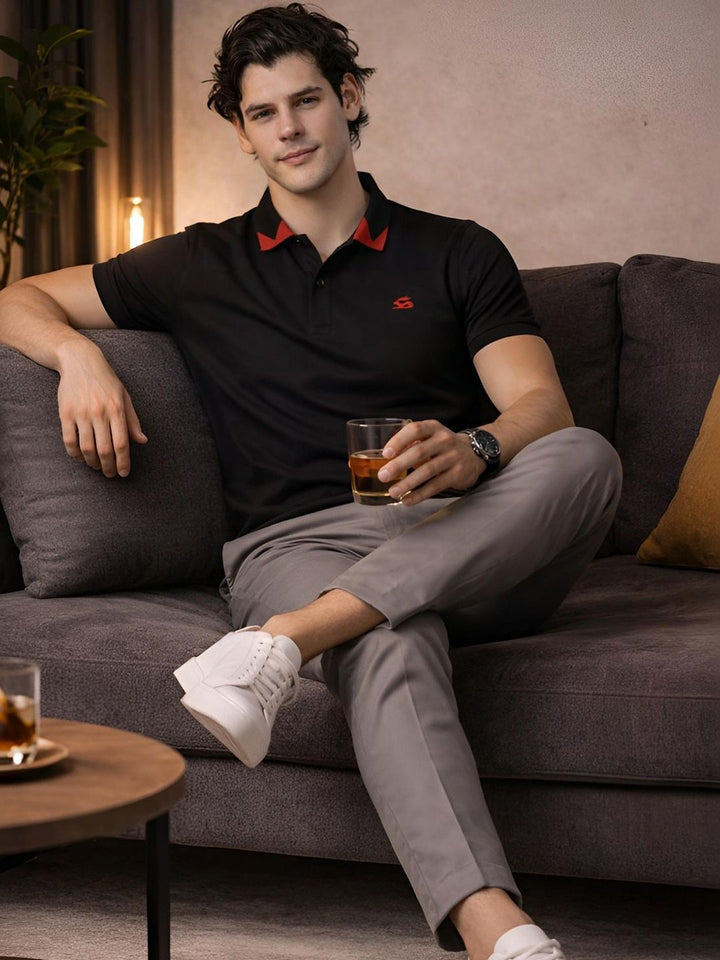ADRO Men Polo Collar T-shirt