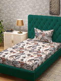 Myntra Elegant Homes Multicoloured Floral 300 TC Single Bedsheet with 1 Pillow Covers