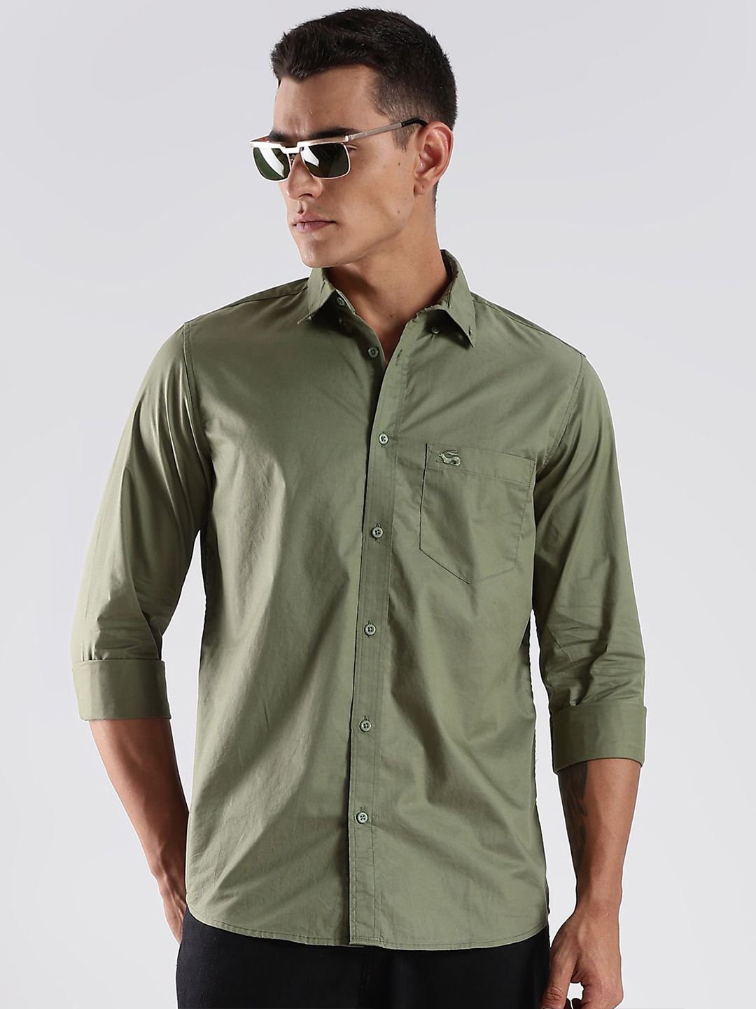 ADRO Standard Spread Collar Cotton Casual Shirt