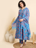 KALINI Women Floral Printed Regular Kurta with Trousers & With Dupatta