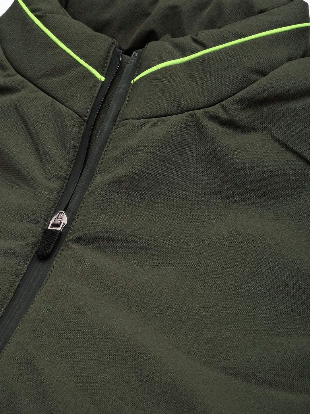 The Indian Garage Co Men Solid Zip-Front Bomber Jacket