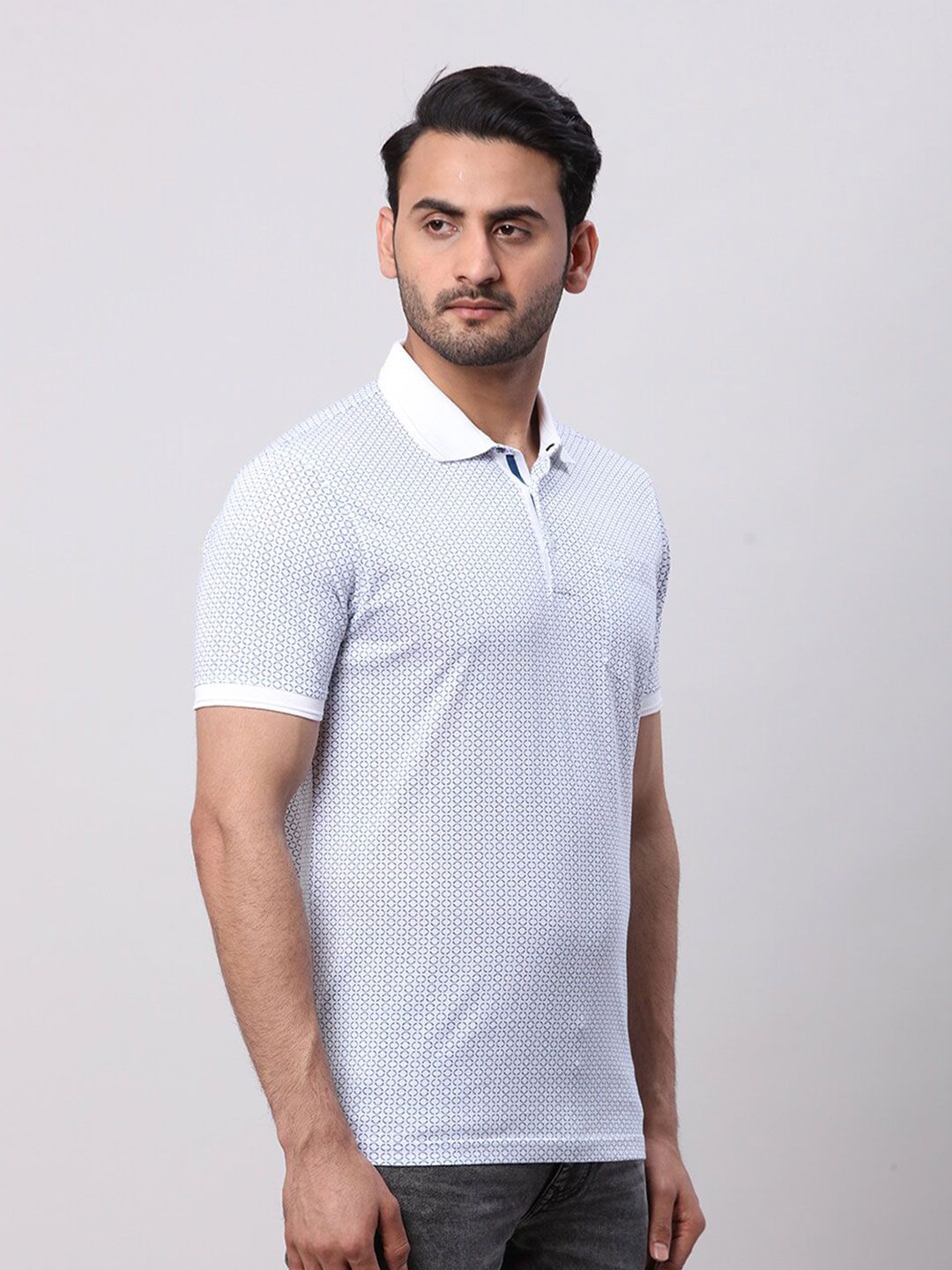 Park Avenue Men Polo Collar Pockets Slim Fit T-shirt