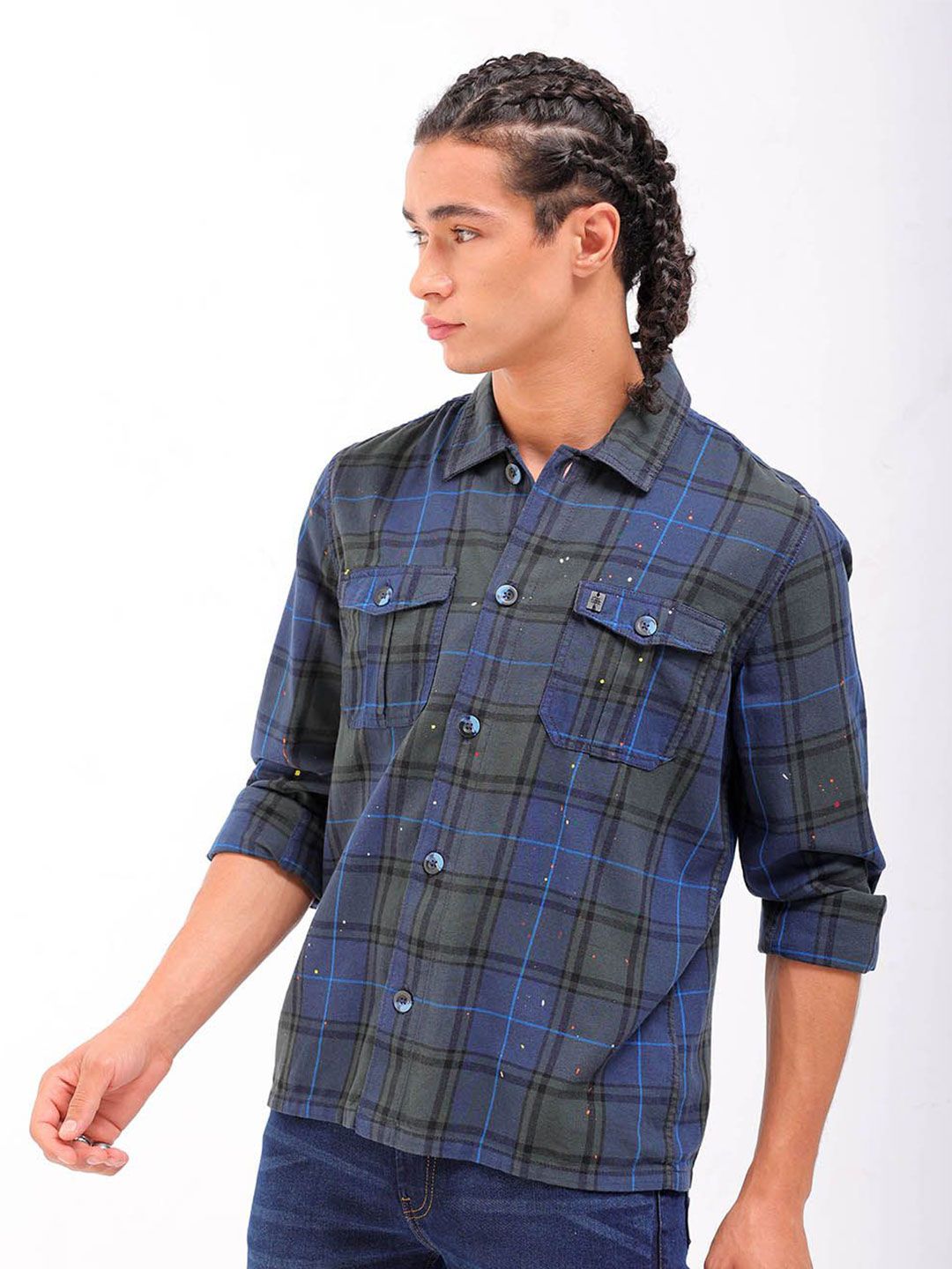 The Indian Garage Co Men Checked Casual Shirt