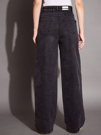 SASSAFRAS BASICS Women Comfort Wide Leg High-Rise Stretchable Jeans