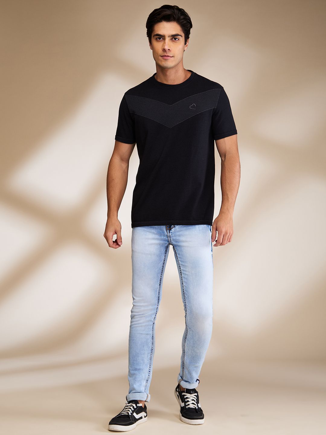 Being Human Men Solid Round Neck Cotton T-shirt