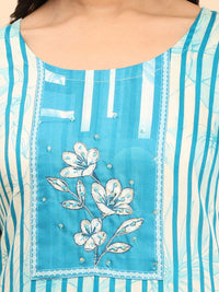 Mamicha Women Floral Printed Regular Pure Cotton Kurta with Palazzos & With Dupatta