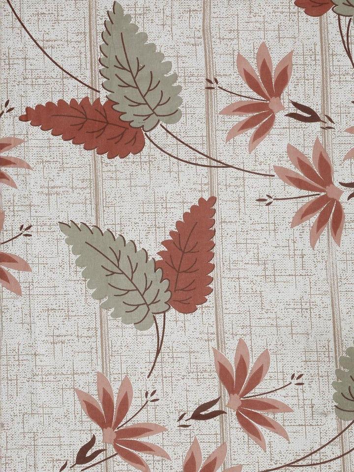 Set Cadar Kembar KLOTTHE Beige Dan Merah Bunga Bercetak Bunga 400 TC 2.50 m x 2.20 m