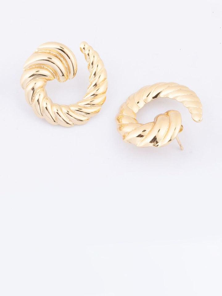 VOGUE PANASH Stainless Steel 18K Gold-Plated Contemporary Studs