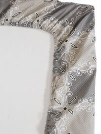 Myntra Elegant Homes Grey Ethnic Motifs 400 TC King Bedsheet with 2 Pillow Covers