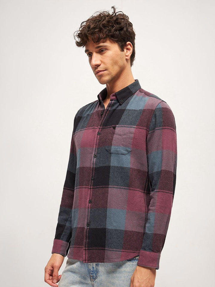 THE BEAR HOUSE Men Slim Fit Opaque Checked Casual Shirt