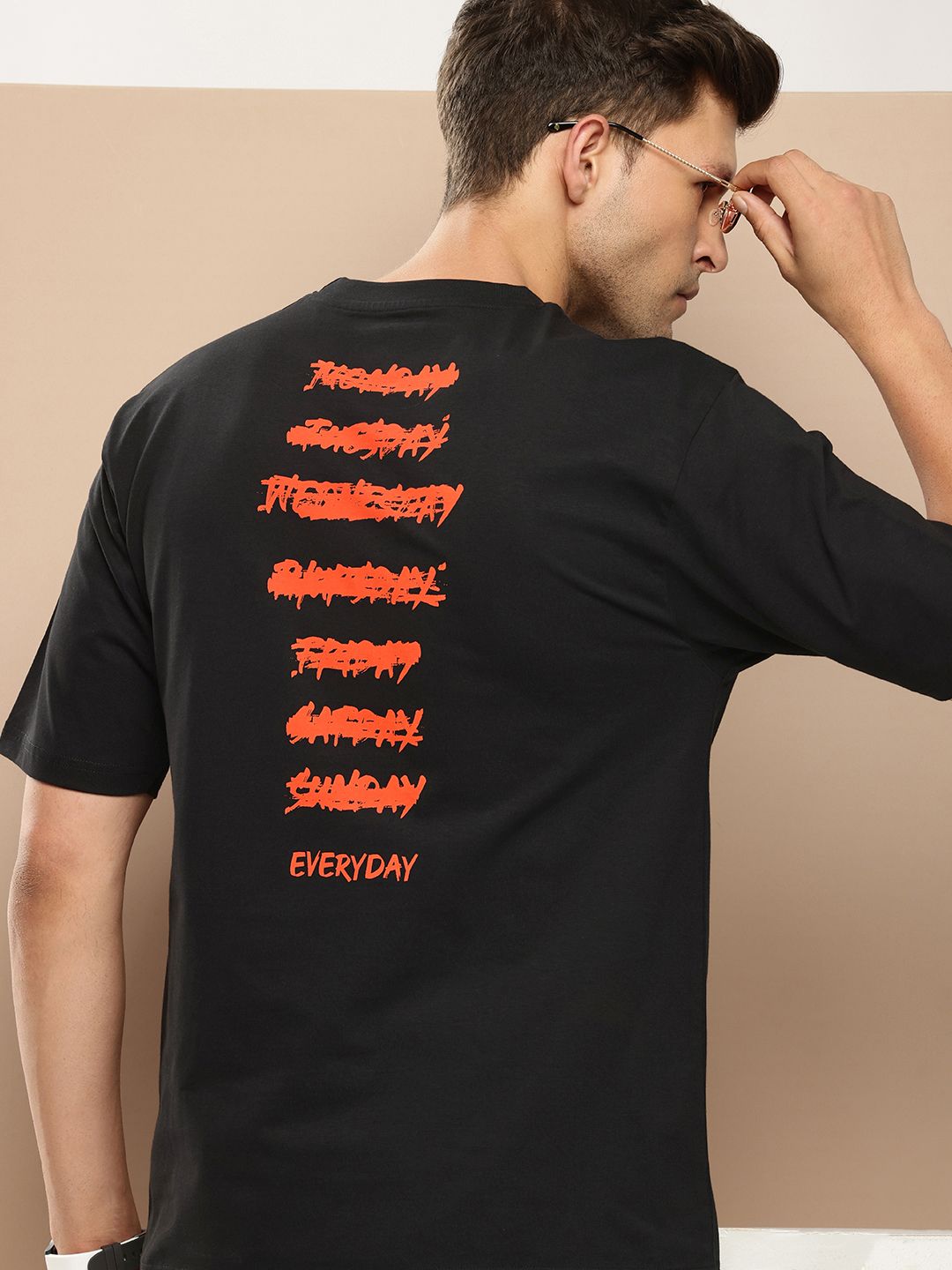 Difference of Opinion Men Typography Printed Pure Cotton Oversized T-shirt