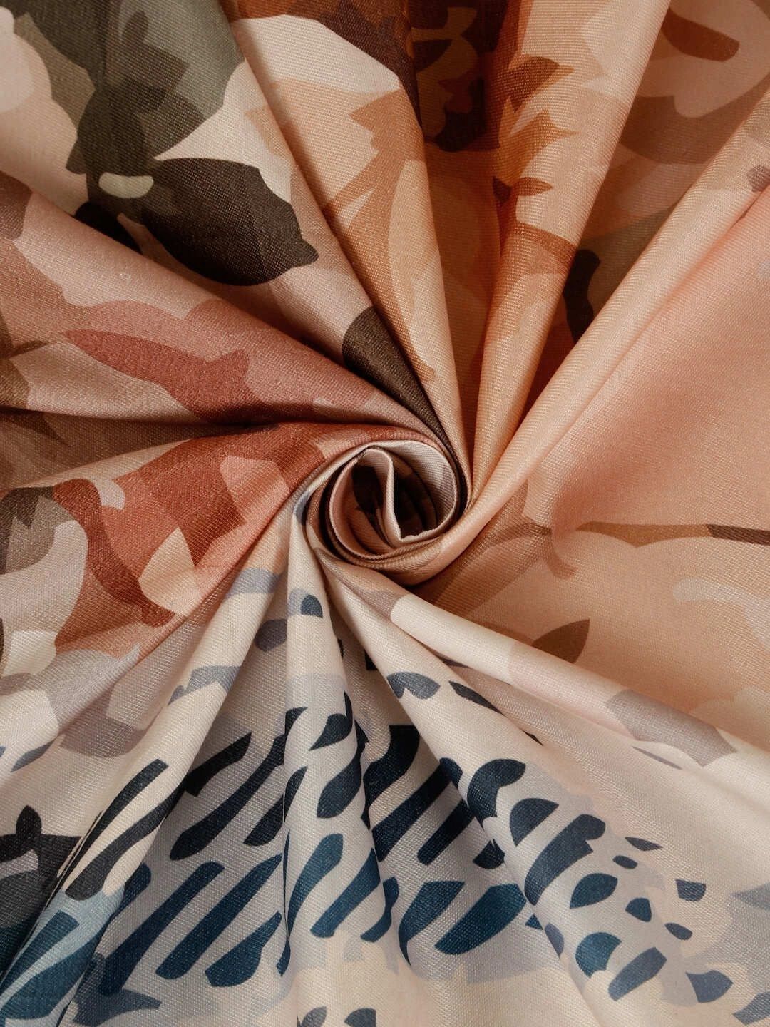 KLOTTHE Coklat & Peach-Coloured Floral 300 TC Cadar King dengan 2 Sarung Bantal