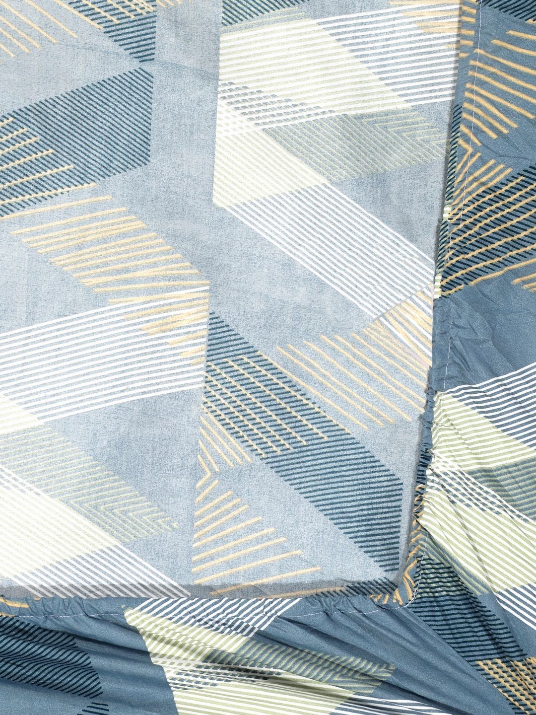 Aura Turquoise Blue & Brown Printed Dilengkapi Cadar King 300TC Dengan 2 Sarung Bantal