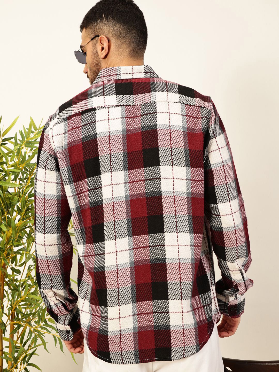 Thomas Scott Men Premium Tartan Checked Casual Shirt