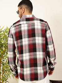 Thomas Scott Men Premium Tartan Checked Casual Shirt