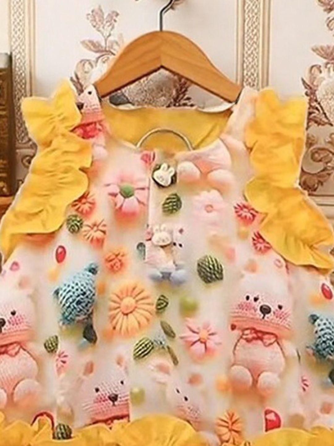 YK Floral Print Fit & Flare Dress