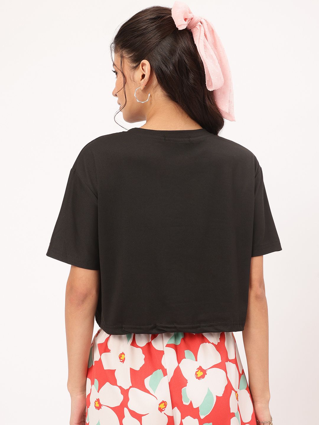 DressBerry Grunge Groove Typo Print Ruched Top