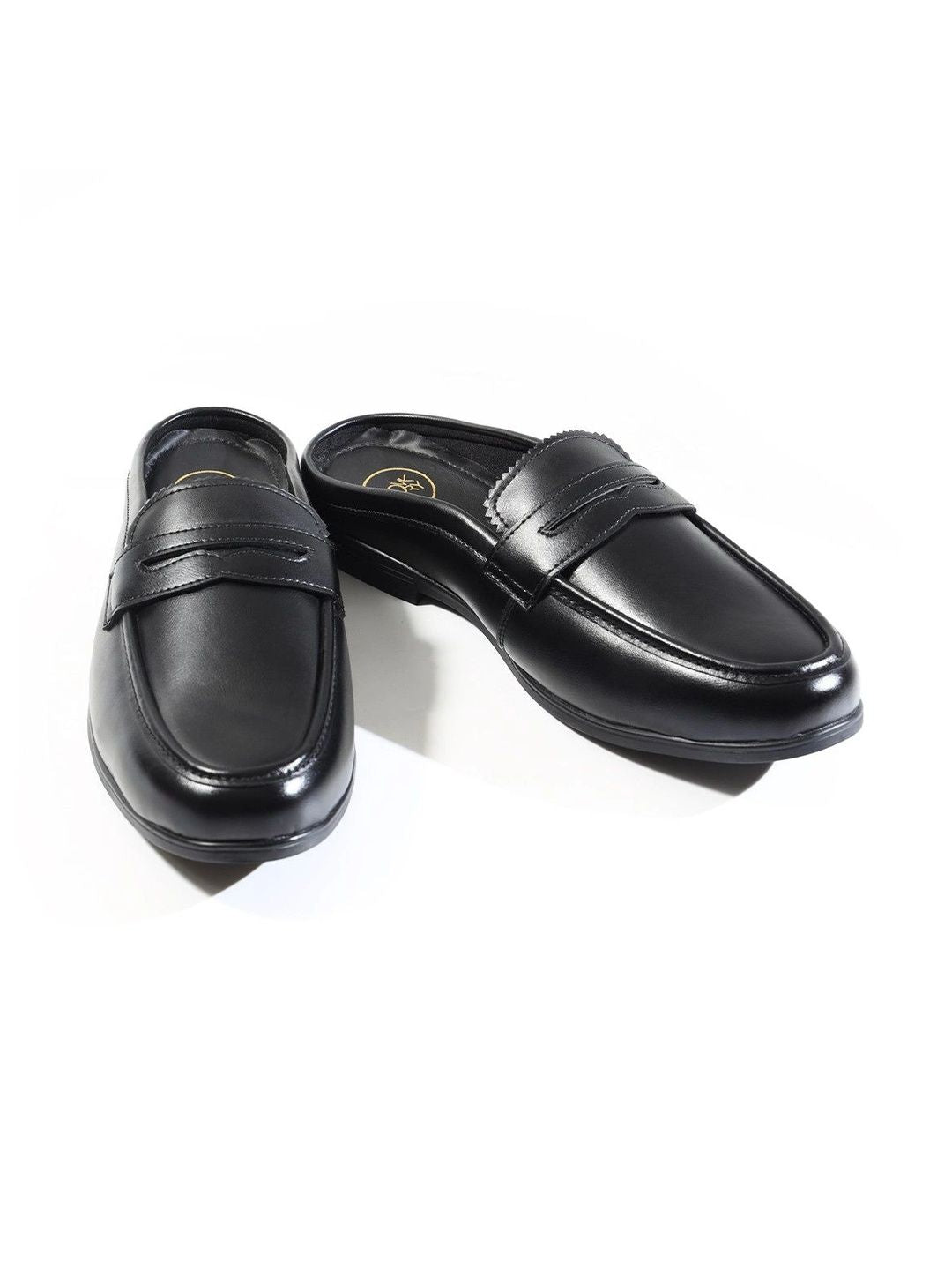 MONKSTORY Atelier 1930 Penny Loafer Mules - Midnight Black