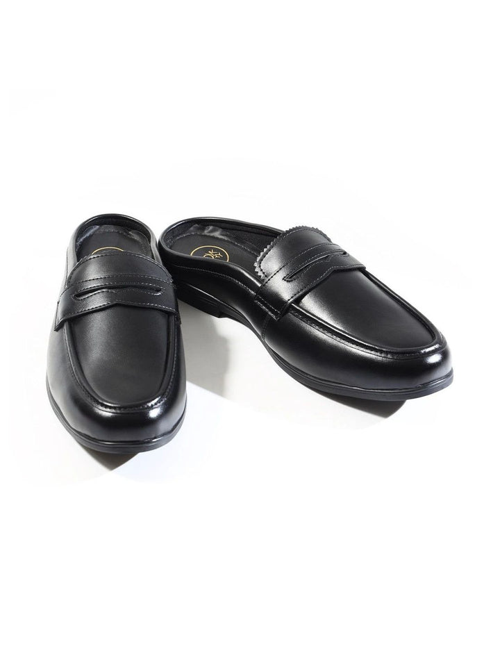 MONKSTORY Atelier 1930 Penny Loafer Mules - Midnight Black