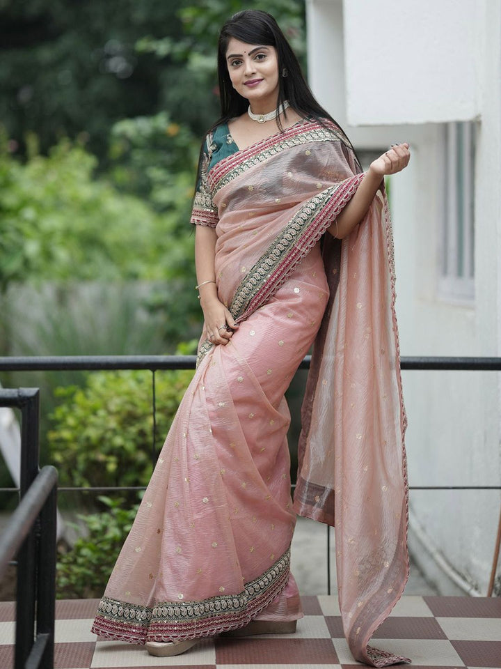 Saree mall Embellished Sequinned Organza Sarees