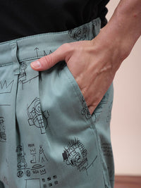 The Indian Garage Co Men Abstract Printed Relaxed Fit Shorts