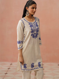 Rumah Wanita Chikankari Sulam Kurta Chikankari