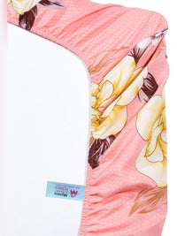 Myntra Elegant Homes Pink & Yellow Printed 300 TC Single Bedsheet Set 2.25 m x 1.50 m
