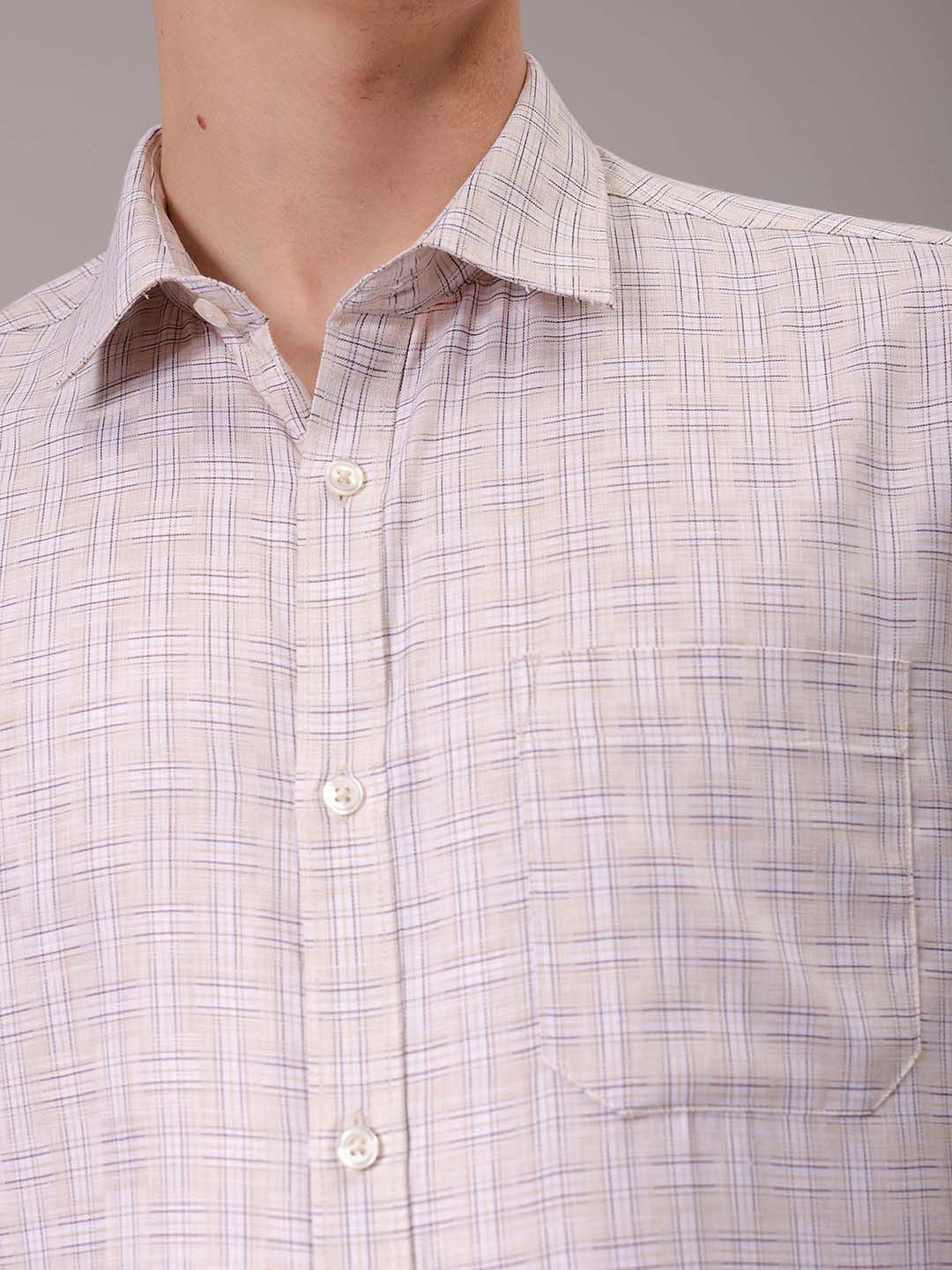 The Indian Garage Co. X Luxe Men Spread Collar Tartan Checked Slim Fit Formal Shirt
