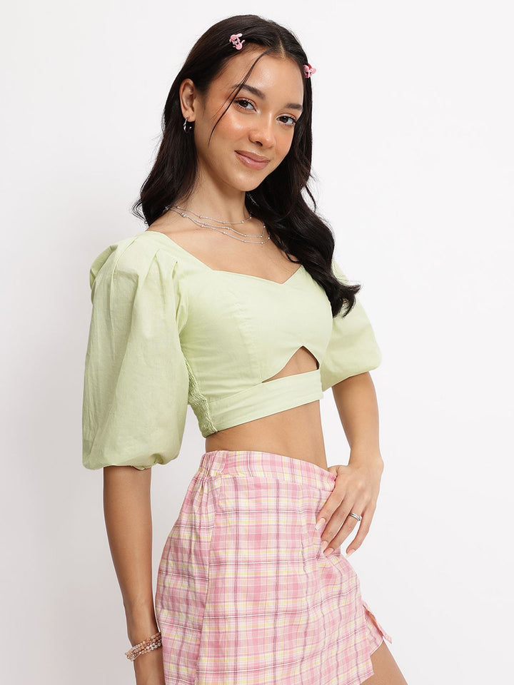 DressBerry Smock Serenade Cut-Out Sweetheart Neck Crop Top