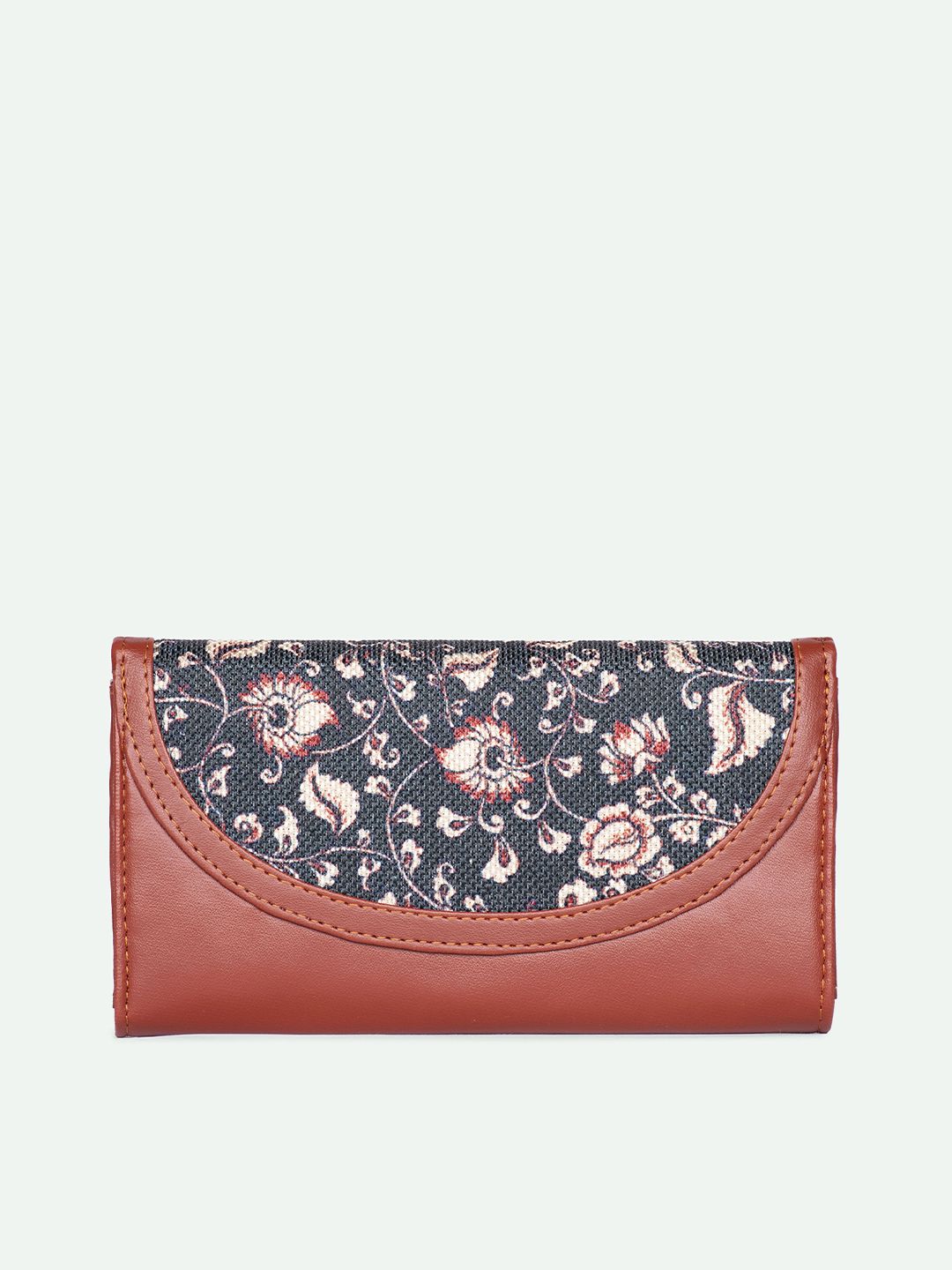 ZOUK Women Chittoor Blue Kalamkari Kyra Flap Wallet