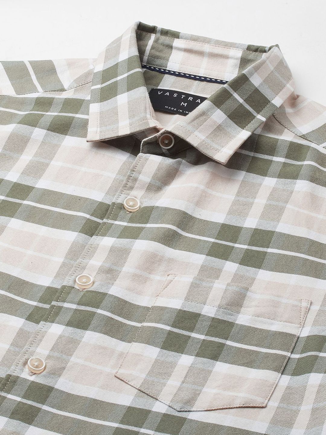 VASTRADO Men Classic Slim Fit Opaque Checked Casual Shirt