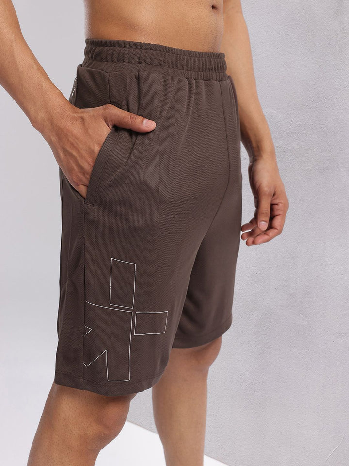 HRX by Hrithik Roshan Men Brand Logo Print Rapid-Dry Training Shorts