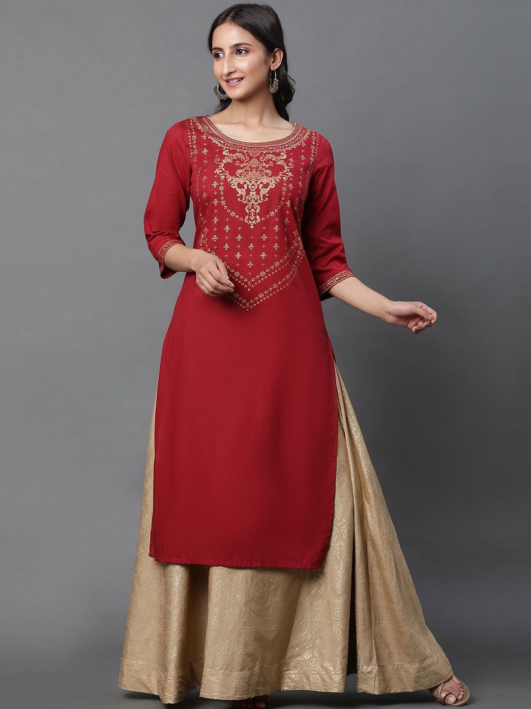 Aurelia Wanita Etnik Motif Reka Bentuk Reka Bentuk Reka Bentuk Kurta Kurta