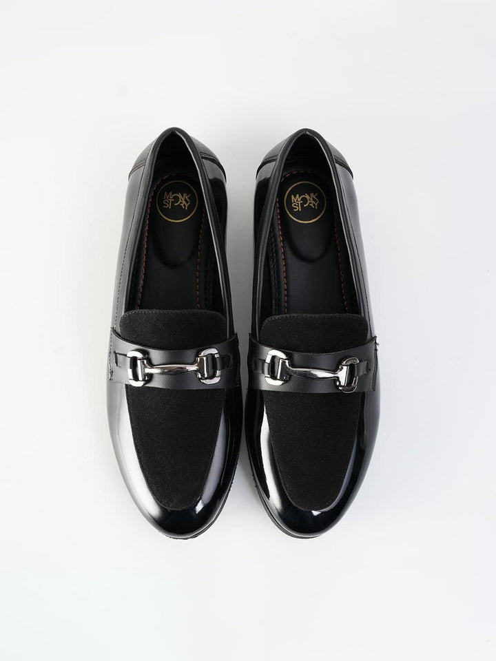MONKSTORY Black Tux Bit Loafers