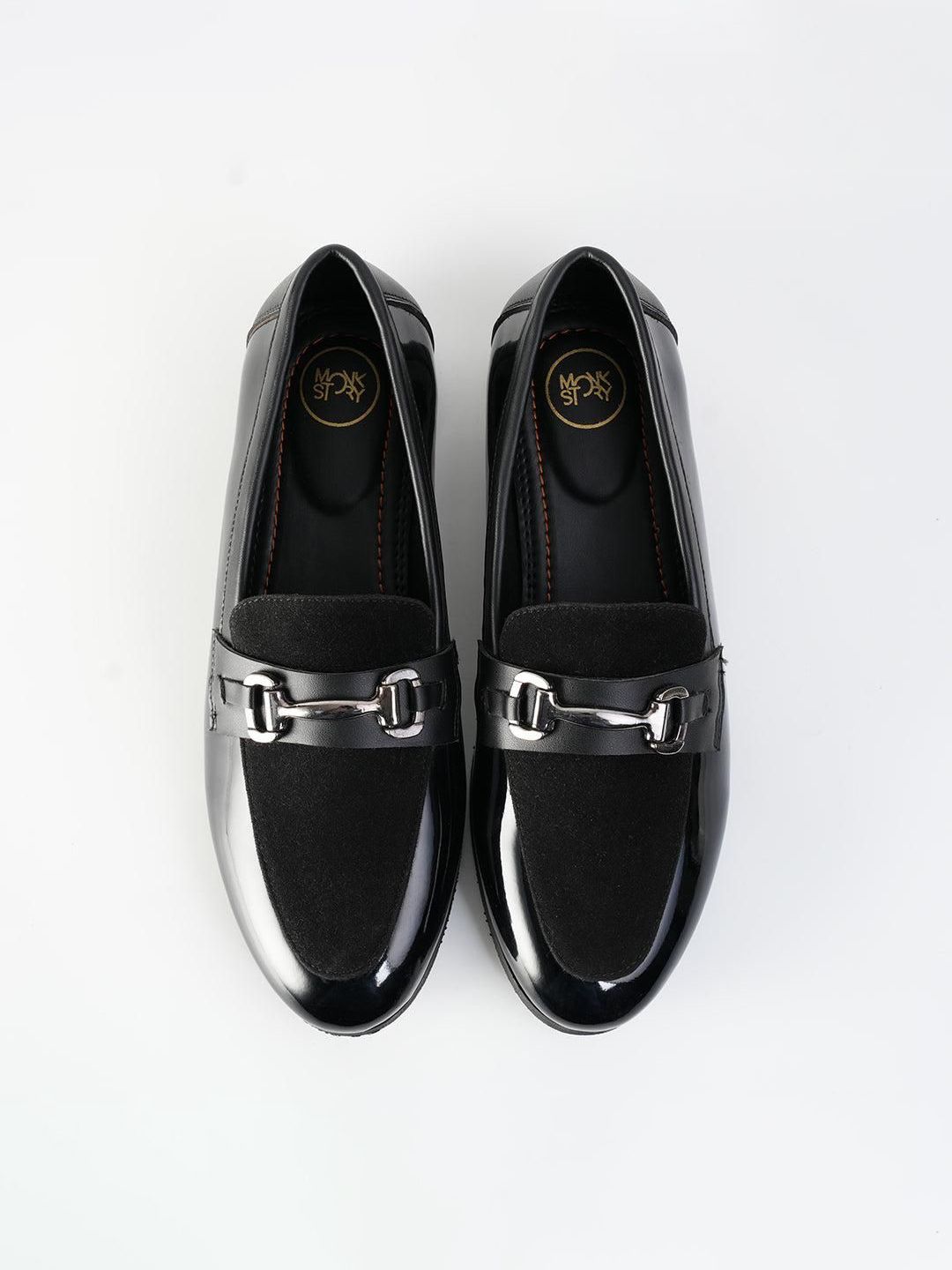 MONKSTORY Black Tux Bit Loafers