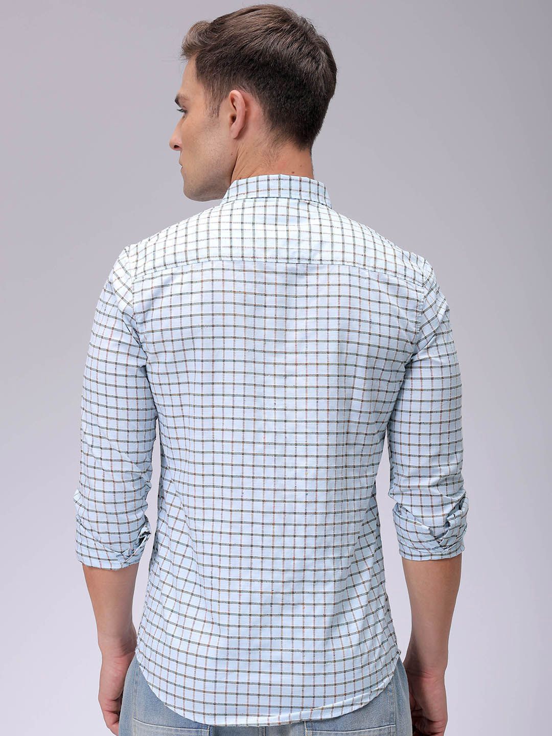 The Indian Garage Co Men Slim Fit Opaque Checked Casual Shirt